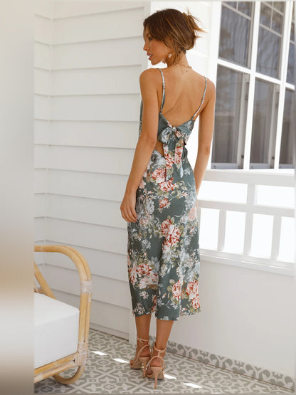Sage midi formal dress, alternate view showing the overall silhouette