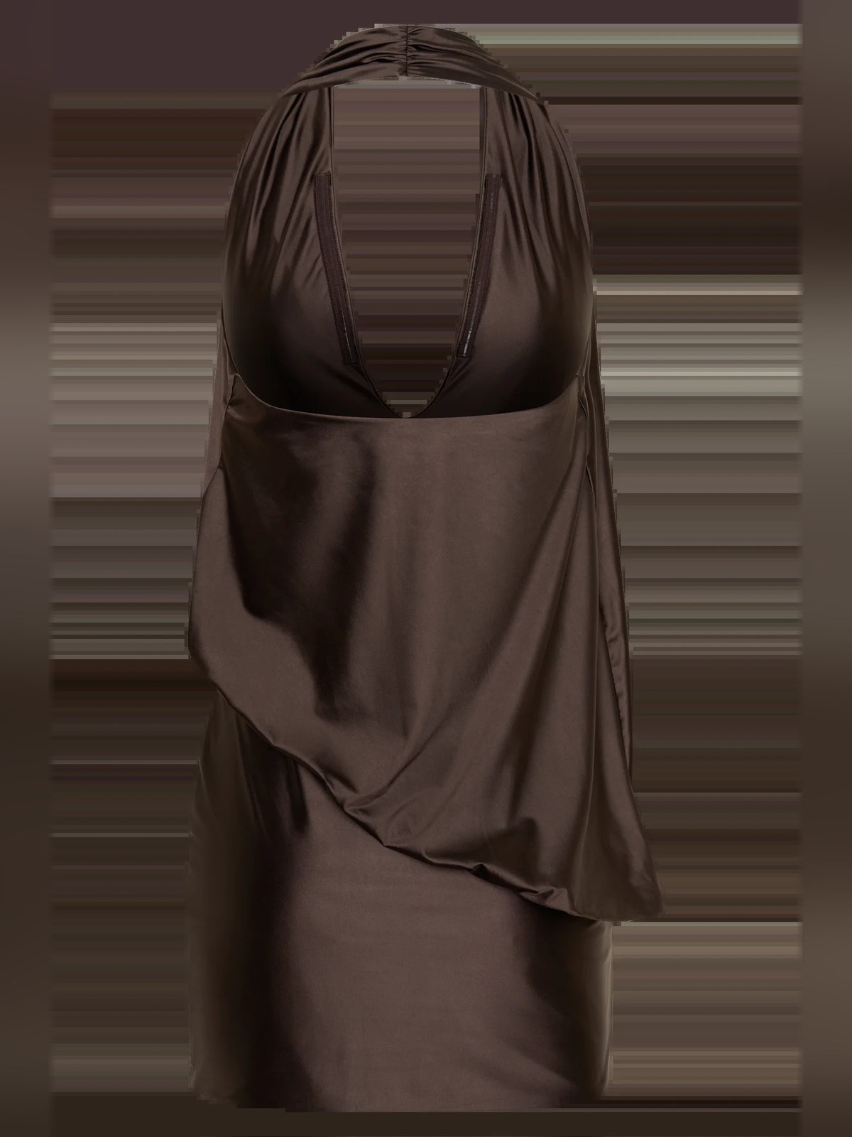 Chocolate mini homecoming dress, alternate view showing the bodice and skirt from another angle