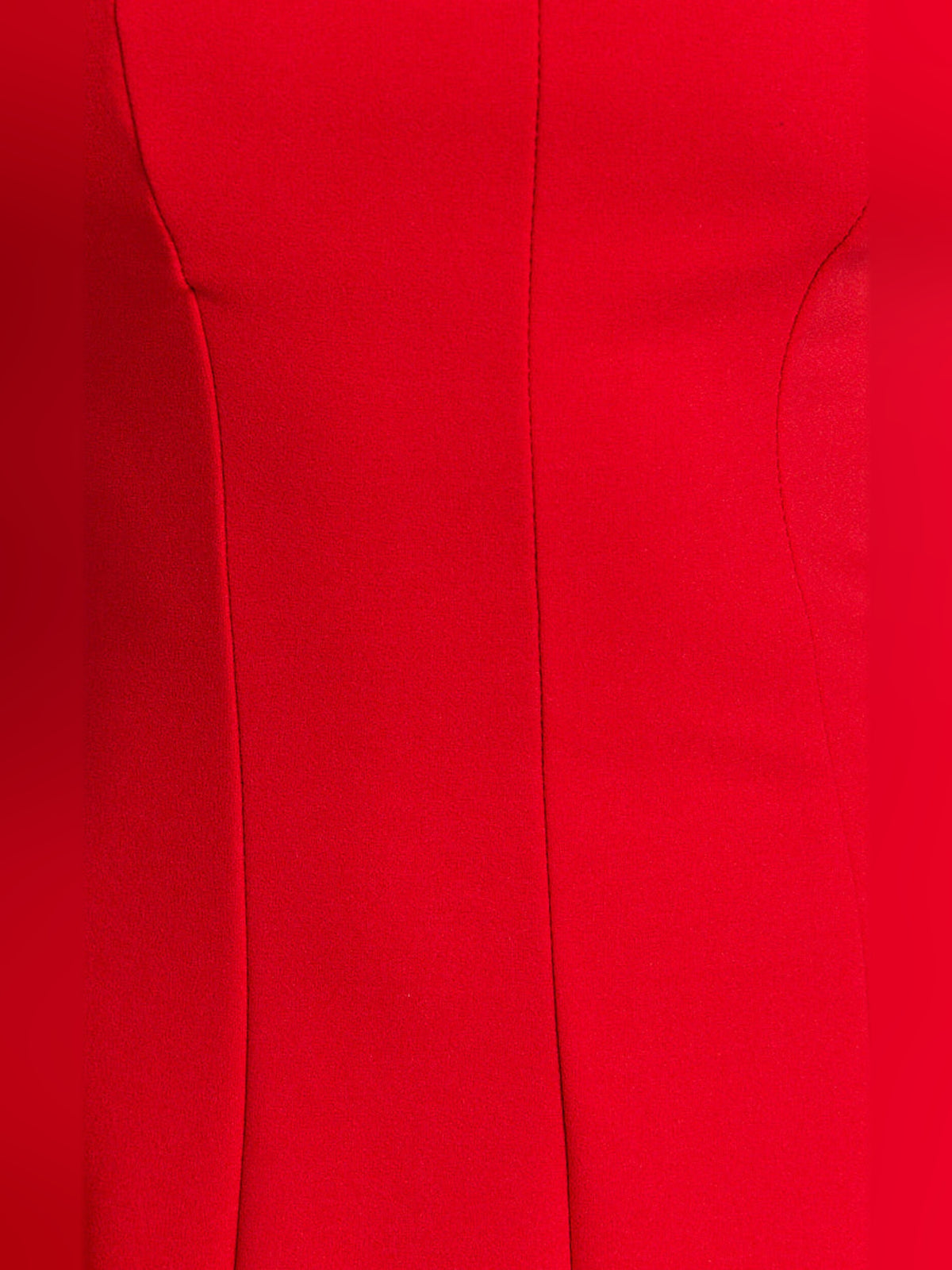 Red mini homecoming dress, alternate view showing the bodice and skirt from another angle