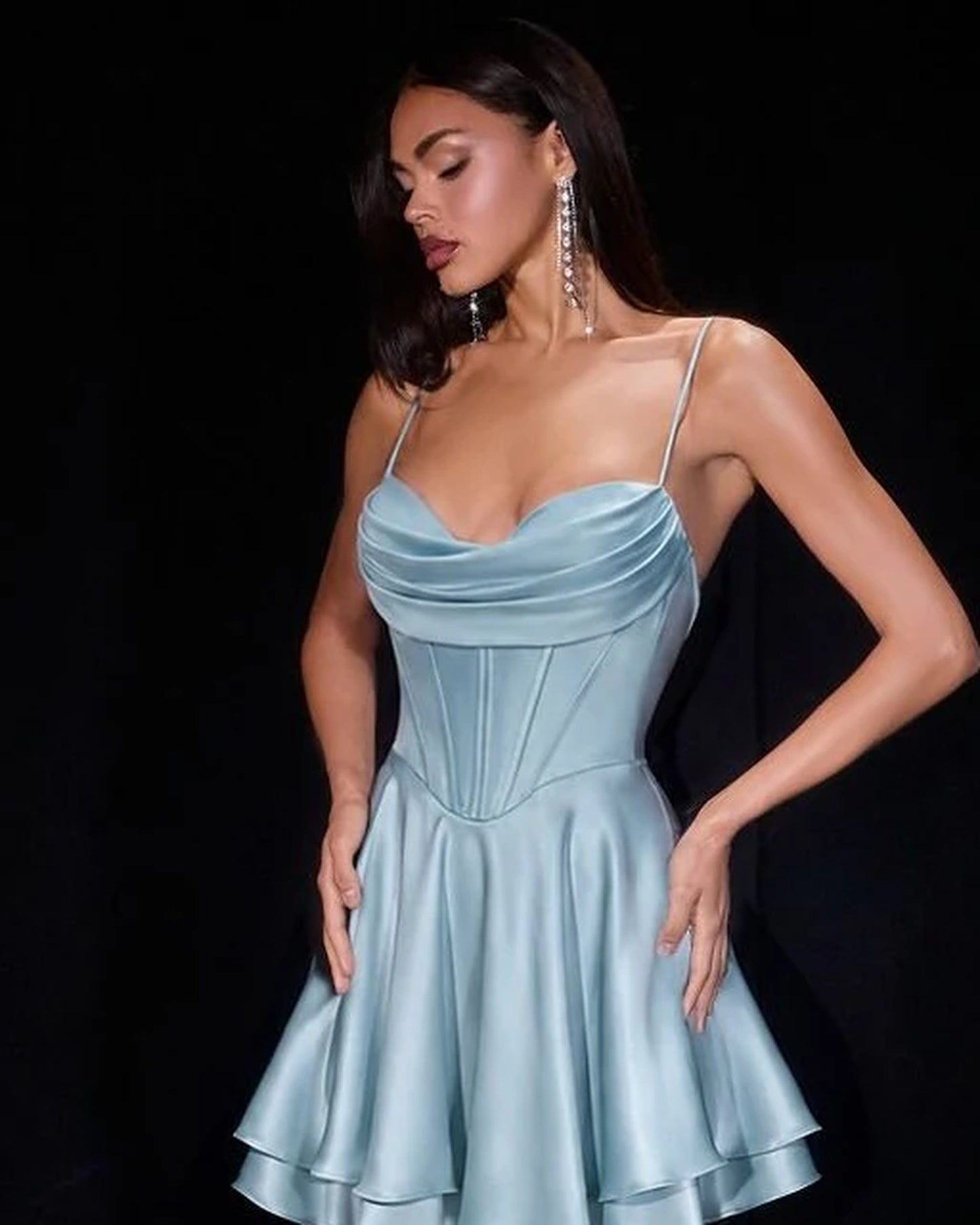 cosima satin corset mini homecoming dress - image 9