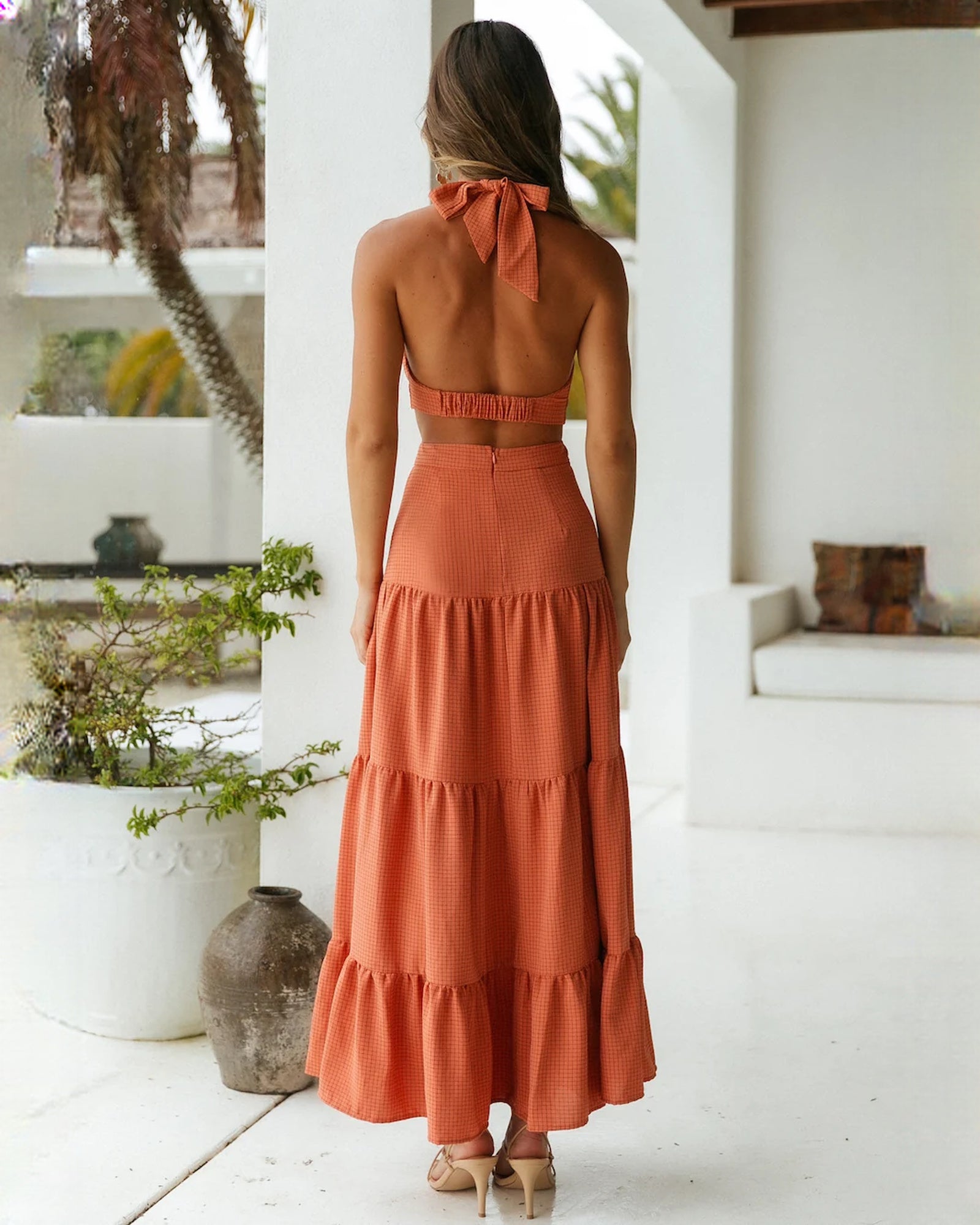 sleeveless chiffon a-line maxi bridesmaid dress - image 9