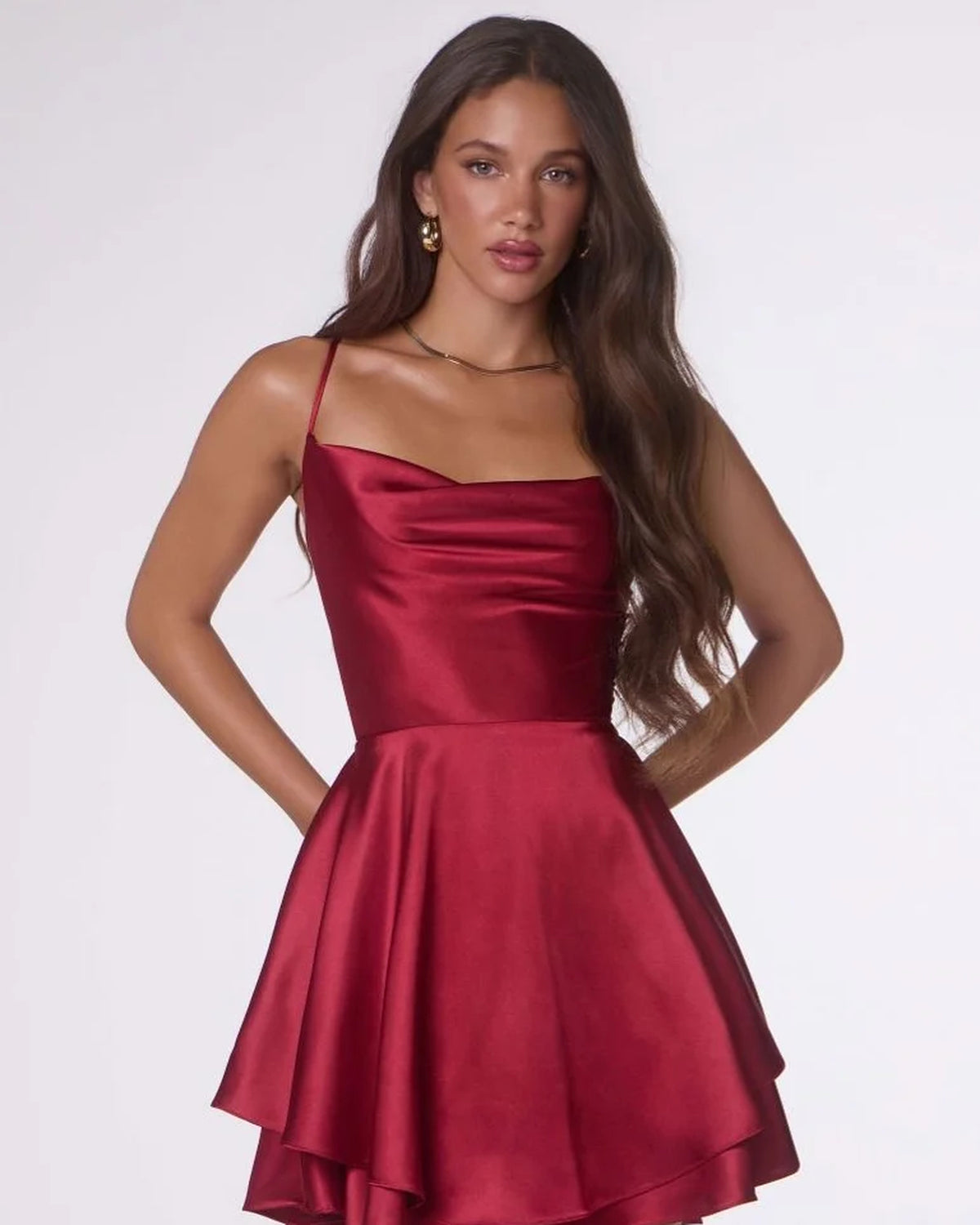 charmaine satin mini homecoming dress - image 10
