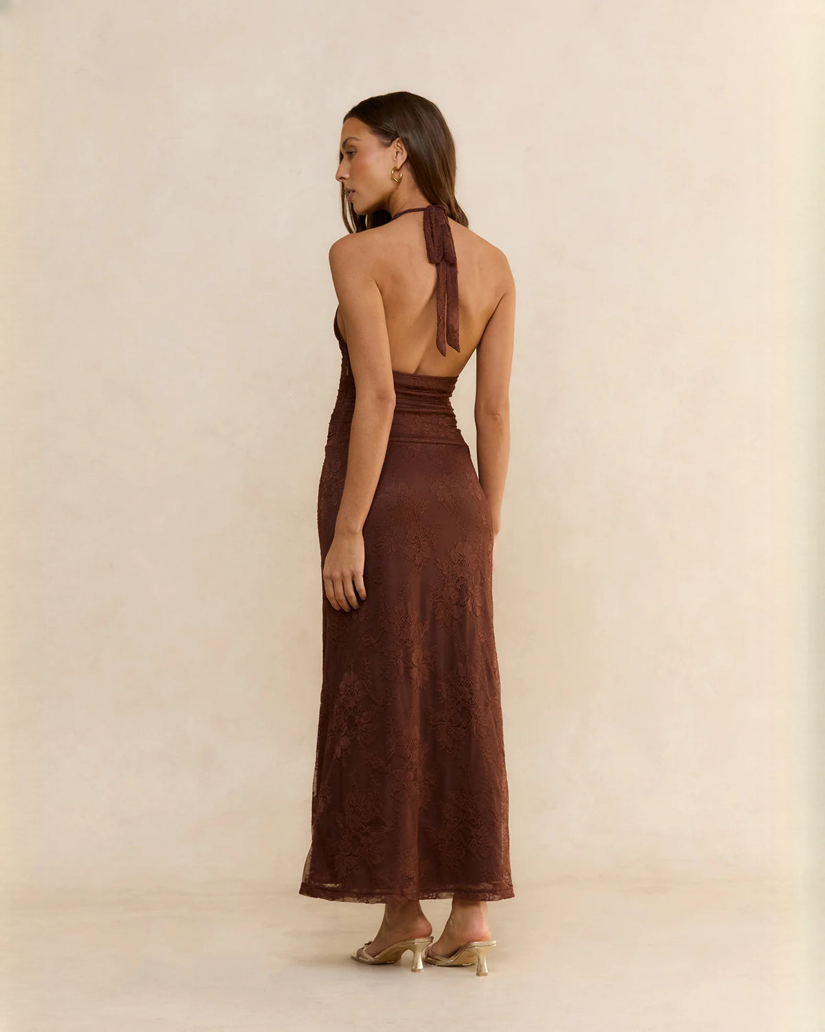 sleeveless mesh a-line maxi bridesmaid dress - image 10