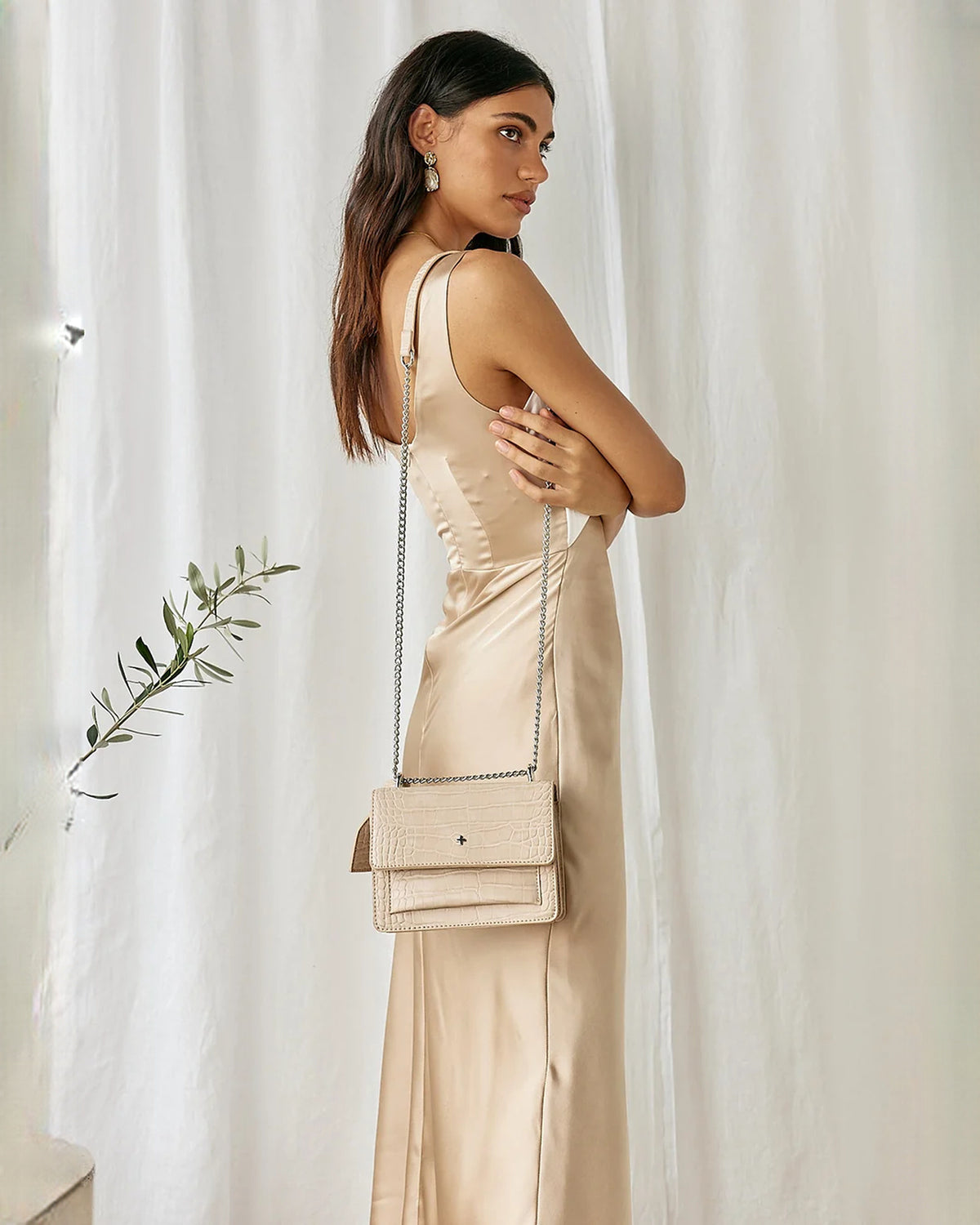 sleeveless satin a-line maxi bridesmaid dress - image 10