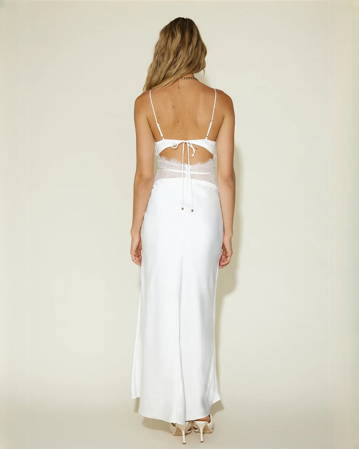 sleeveless satin a-line maxi bridesmaid dress - image 10