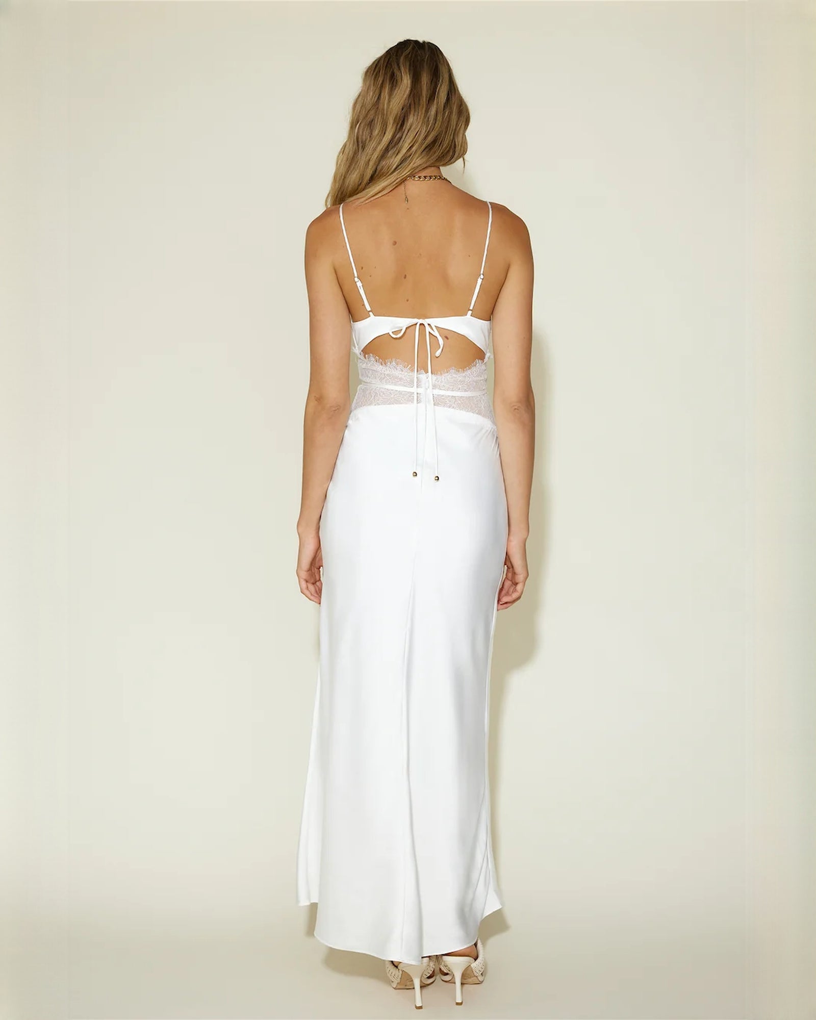 sleeveless satin a-line maxi bridesmaid dress - image 10