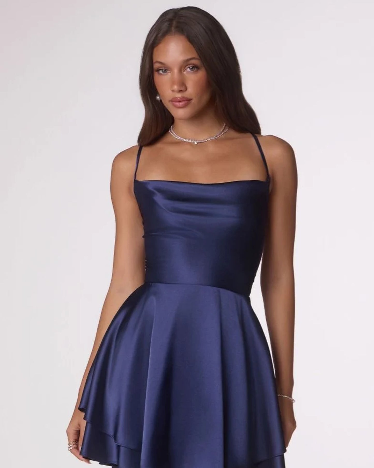 charmaine satin mini homecoming dress - image 15