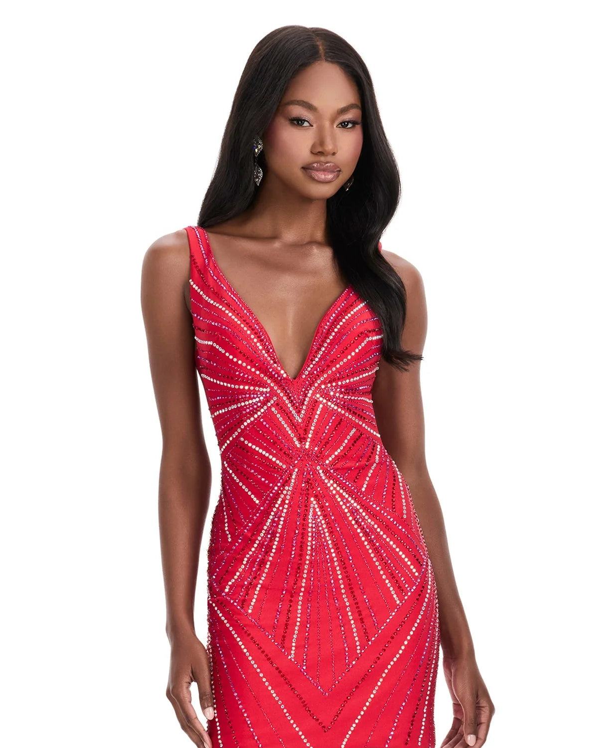 ashley lauren 4723 v-neck beaded bodycon mini homecoming dress - image 16
