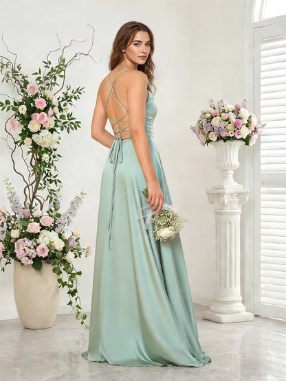 open back halter bridesmaid dress with high low overlay dress - image 2