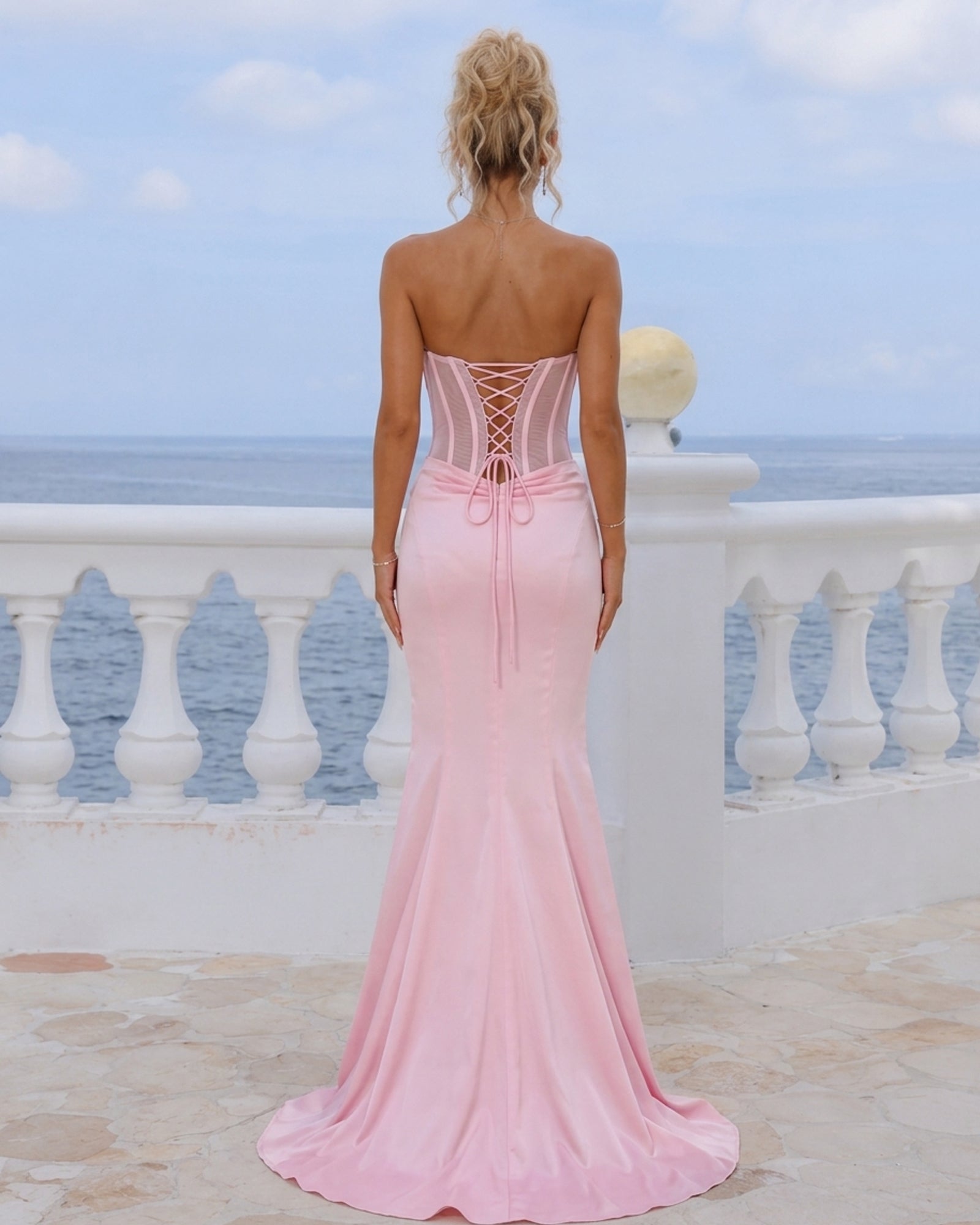 Strapless Sweetheart Corset Mermaid Prom Dress with Lace-Up Back - product image 2