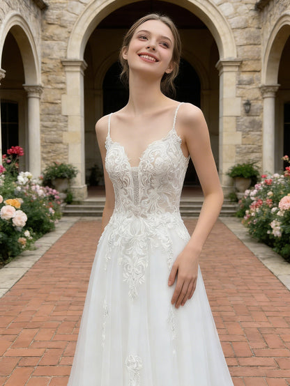 strapless lace tulle ball gown wedding dress with sweetheart neckline - image 4