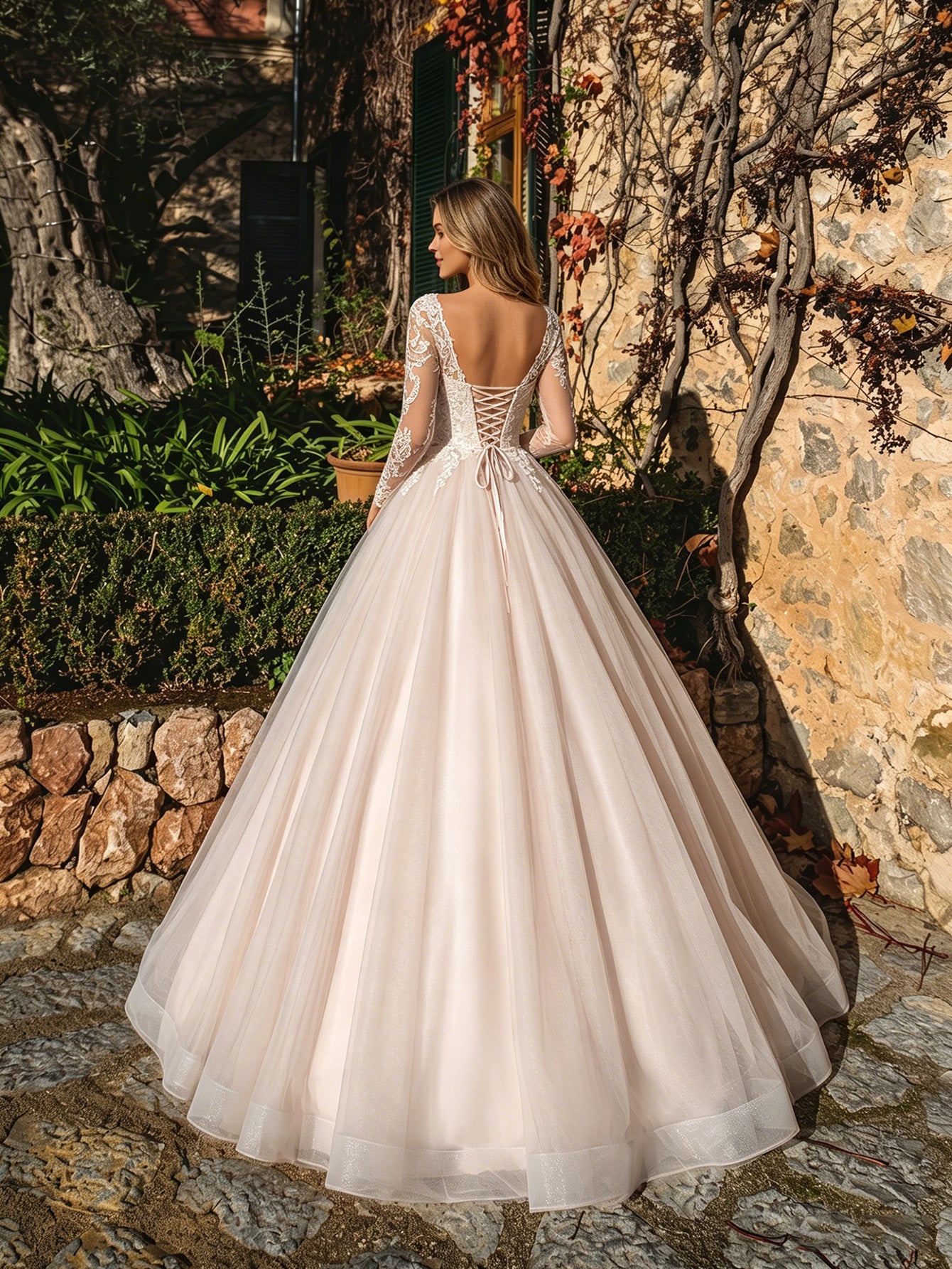 strapless satin tulle ball gown wedding dress with beaded corset bodice - image 6