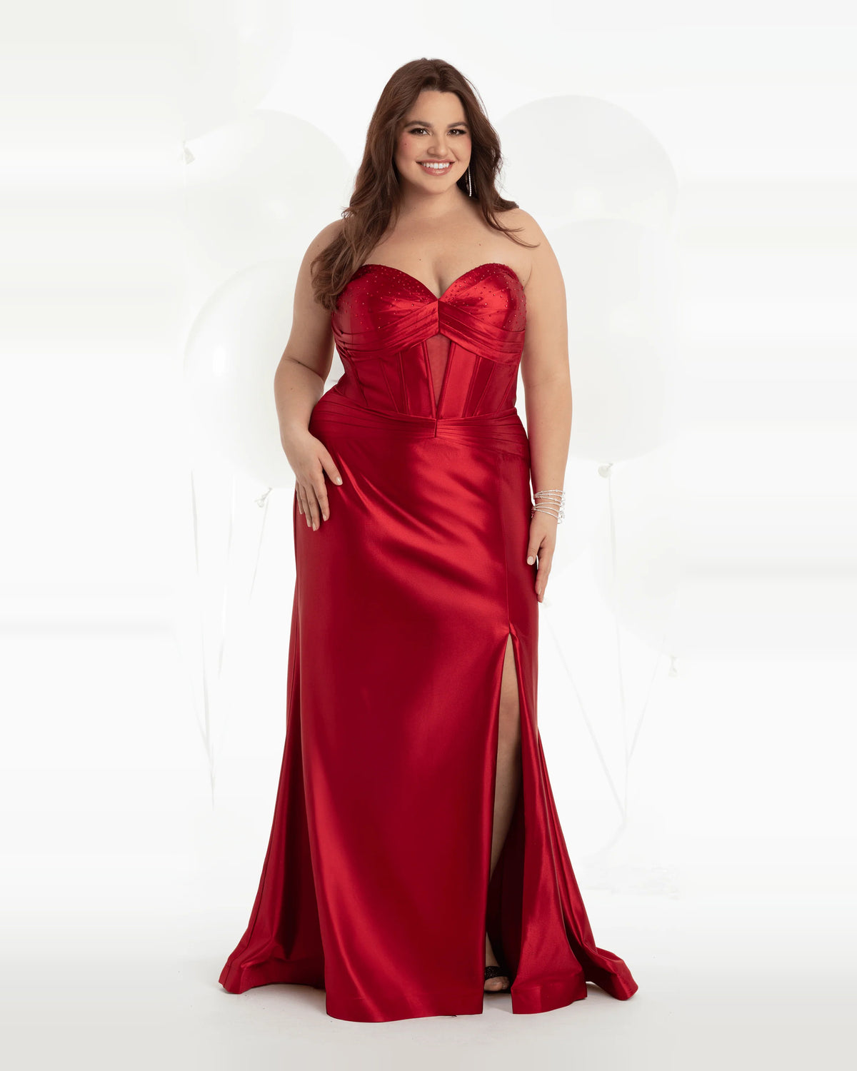 Pleated Corset Strapless Trumpet Floor-Length Prom Dress for Special Occasion