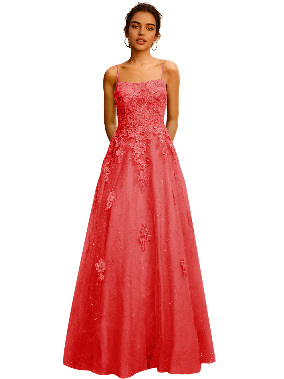 Strapless Lace Ball Gown Prom Dress with Corset Bodice and Full Dress