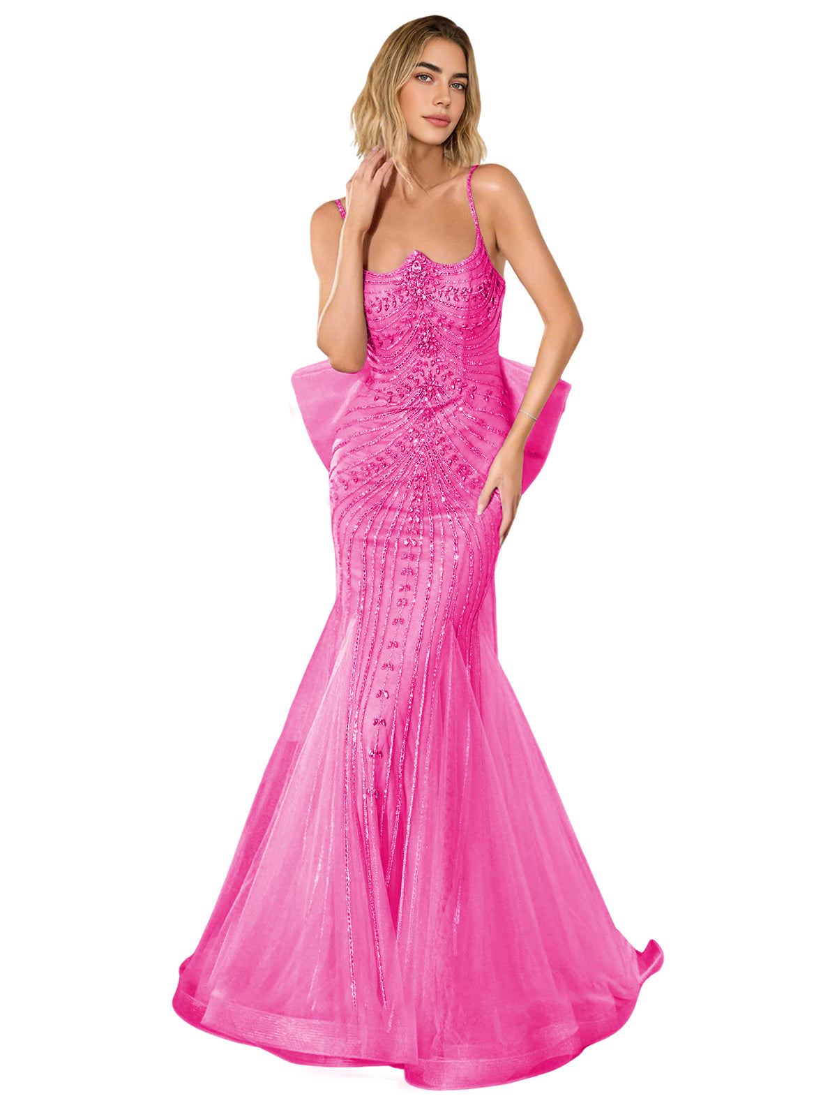 Strapless Lace Trumpet Prom Dress with Corset Back and Sweep Train