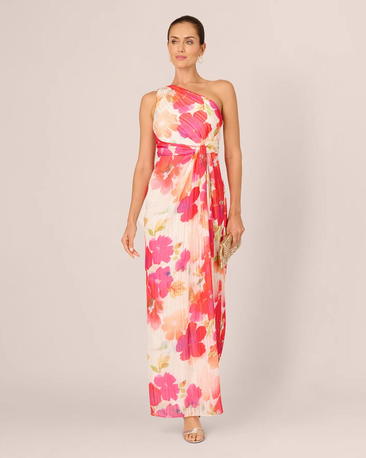 Floral Print One-Shoulder A-Line Maxi Mother of the Bride Dress for Destination Wedding