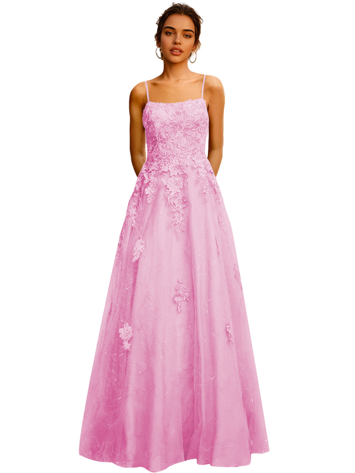 Strapless Lace Ball Gown Prom Dress with Corset Bodice and Full Dress