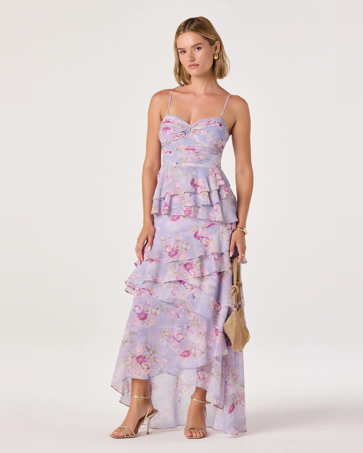 Ruffle Spaghetti Strap A-Line Maxi Homecoming Dress for Graduation