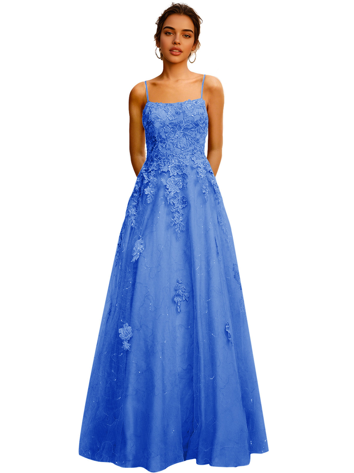 Strapless Lace Ball Gown Prom Dress with Corset Bodice and Full Dress