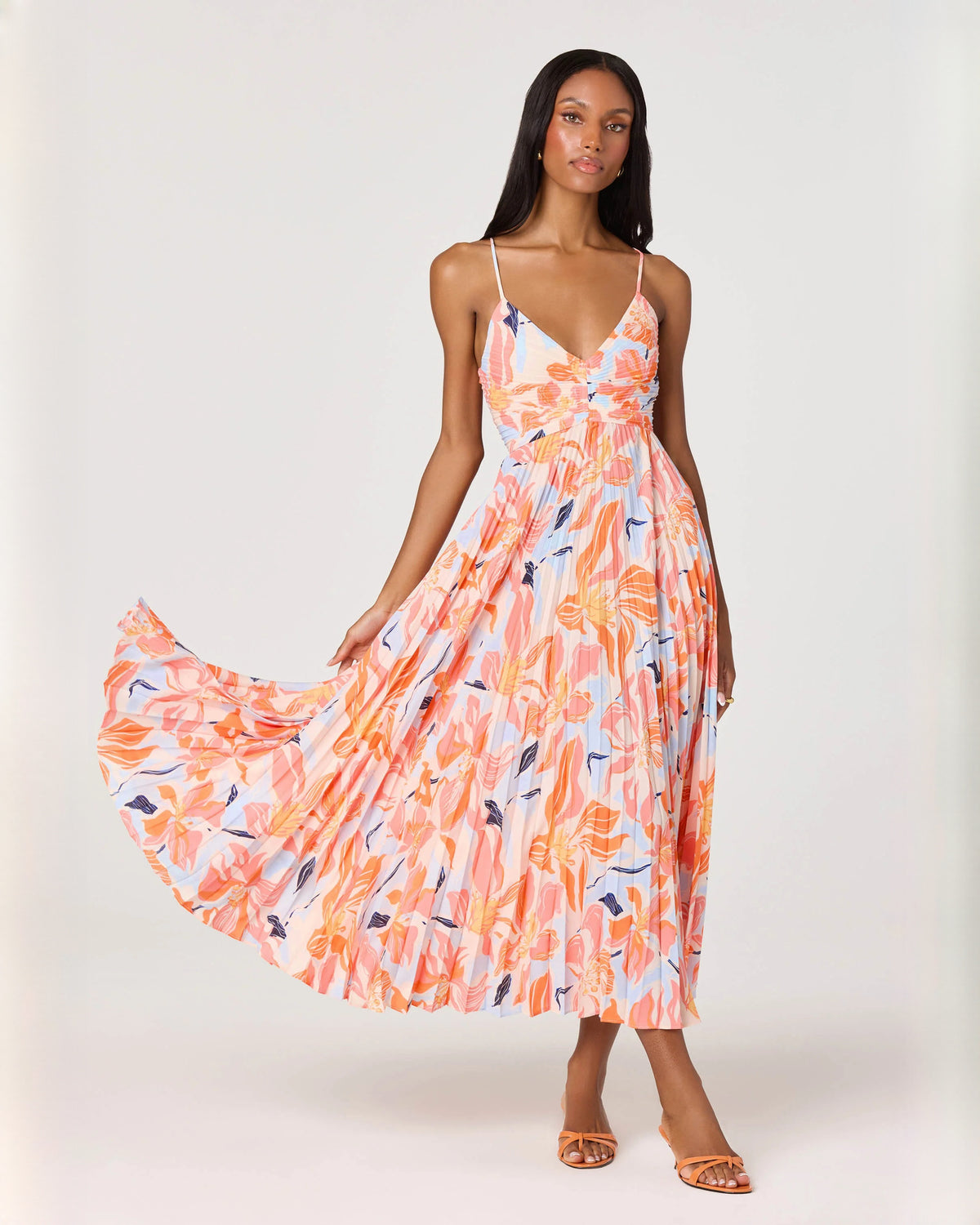 Elegant Wedding Party Sleeveless Chiffon A-Line Midi Bridesmaid Dress