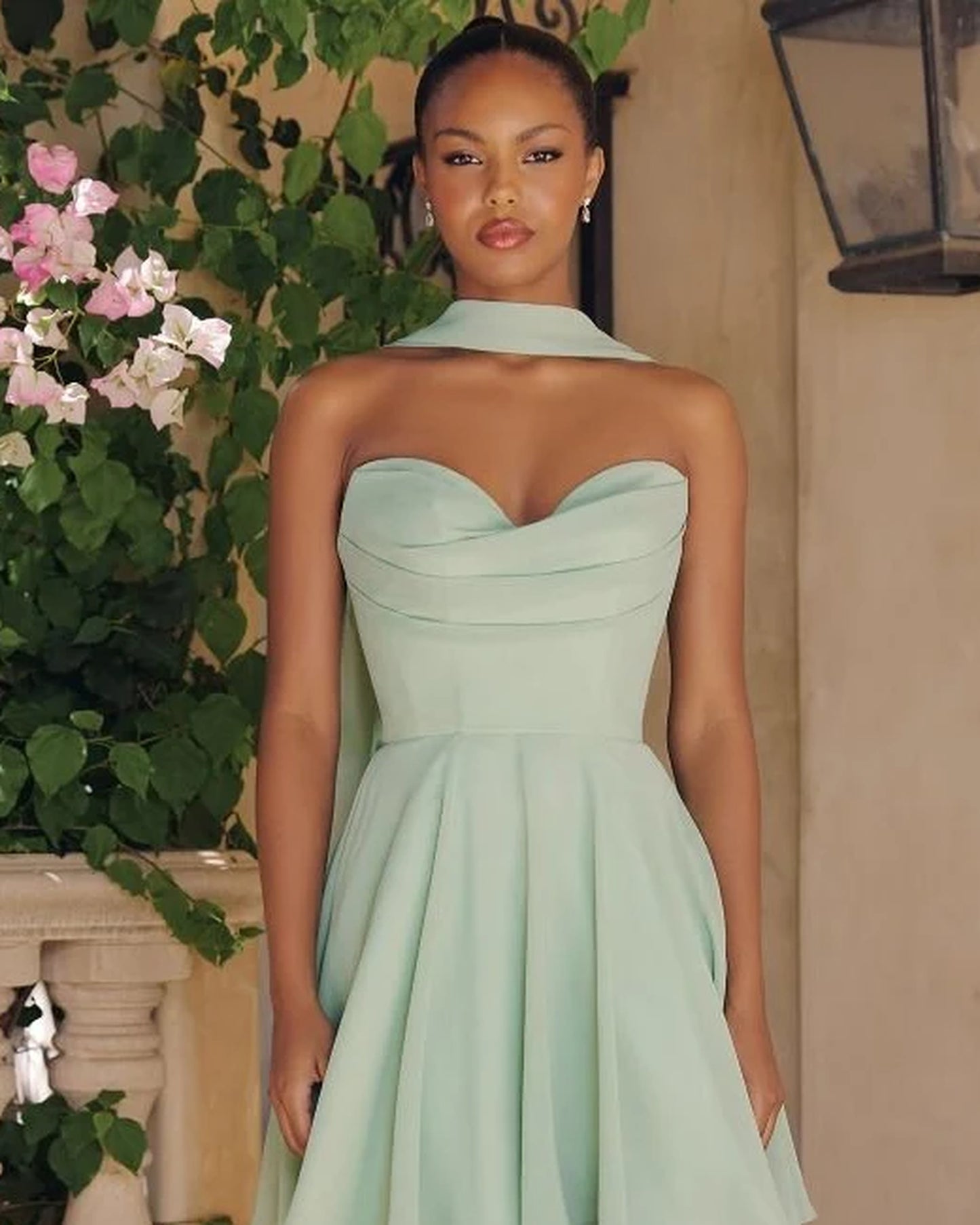 A-Line Strapless Chiffon Mini Homecoming Dress