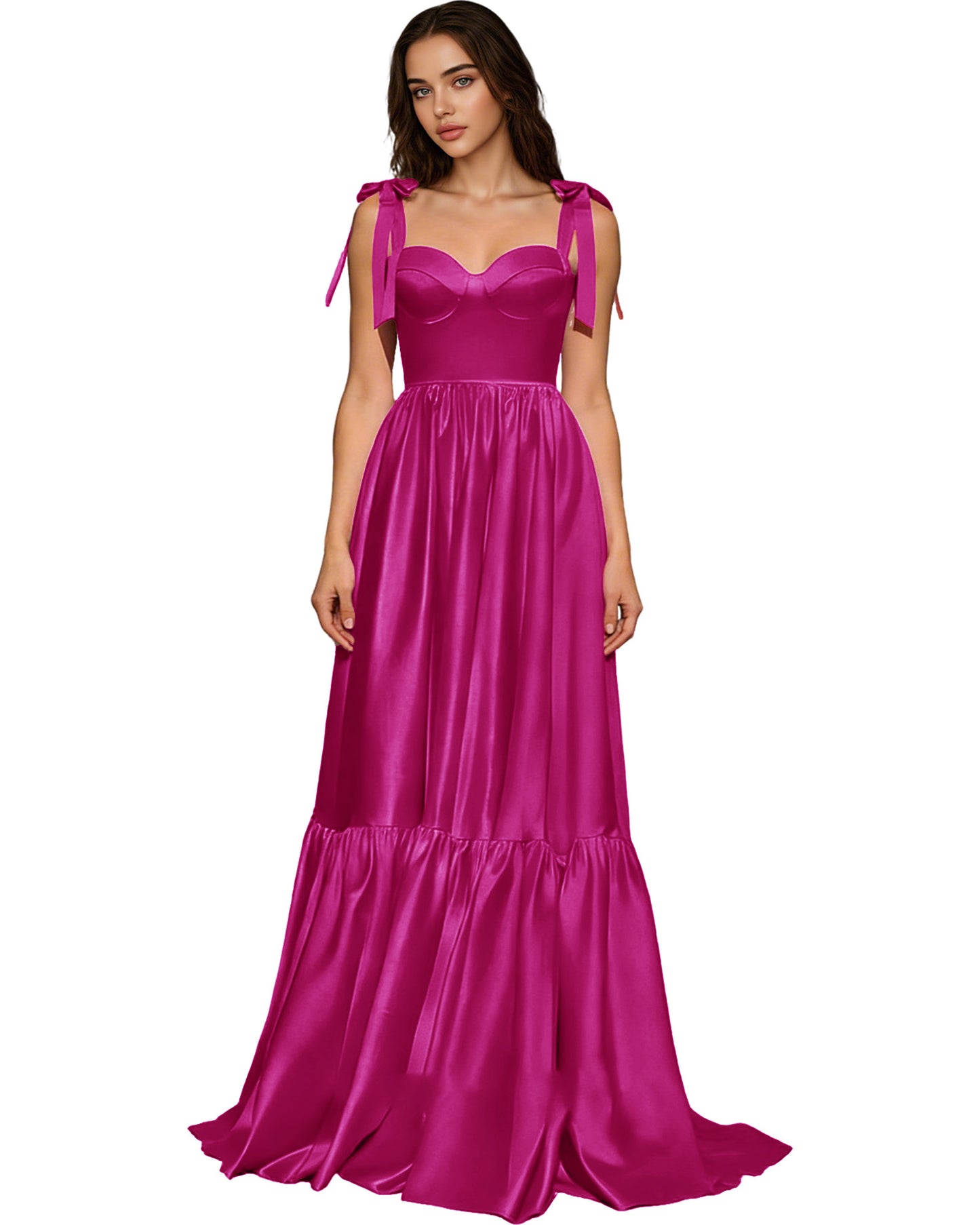 Strapless Black Tulle Ball Gown with Bow Straps and Corset Bodice