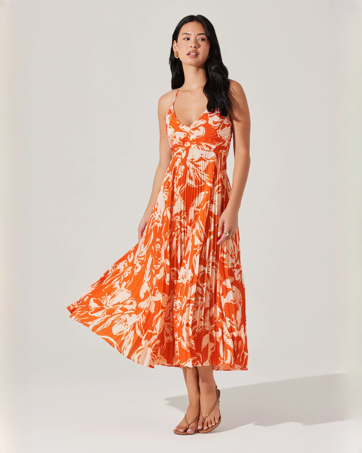Elegant Wedding Party Sleeveless Chiffon A-Line Midi Bridesmaid Dress