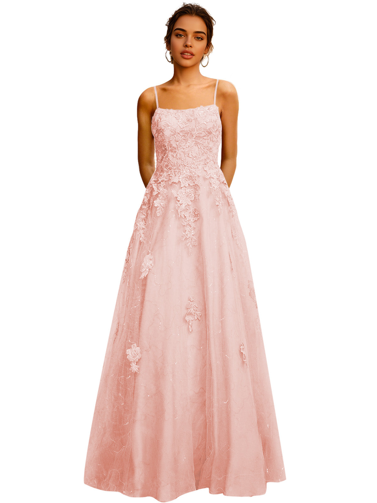 Strapless Lace Ball Gown Prom Dress with Corset Bodice and Full Dress