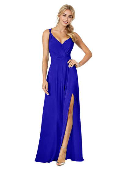 Sweetheart Chiffon Bridesmaid Dress with Spaghetti Straps and Slit