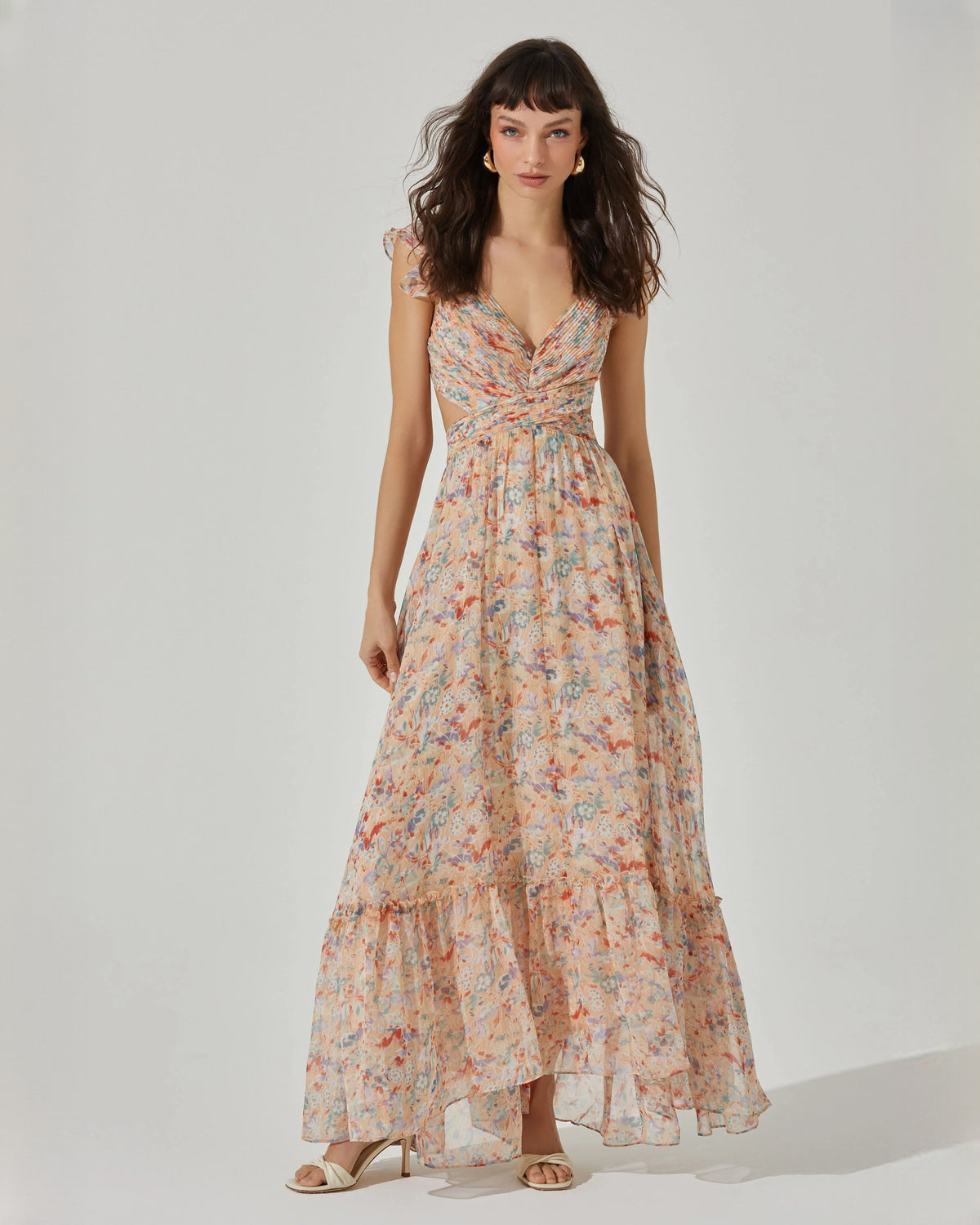 Romantic Wedding Party Sleeveless Chiffon A-Line Maxi Bridesmaid Dress