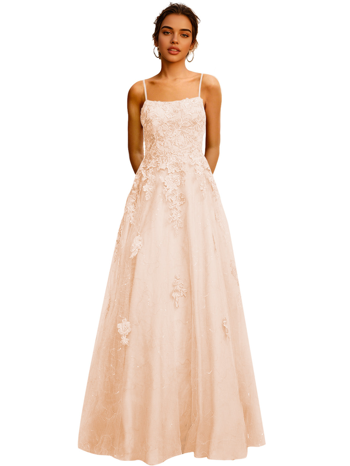 Strapless Lace Ball Gown Prom Dress with Corset Bodice and Full Dress