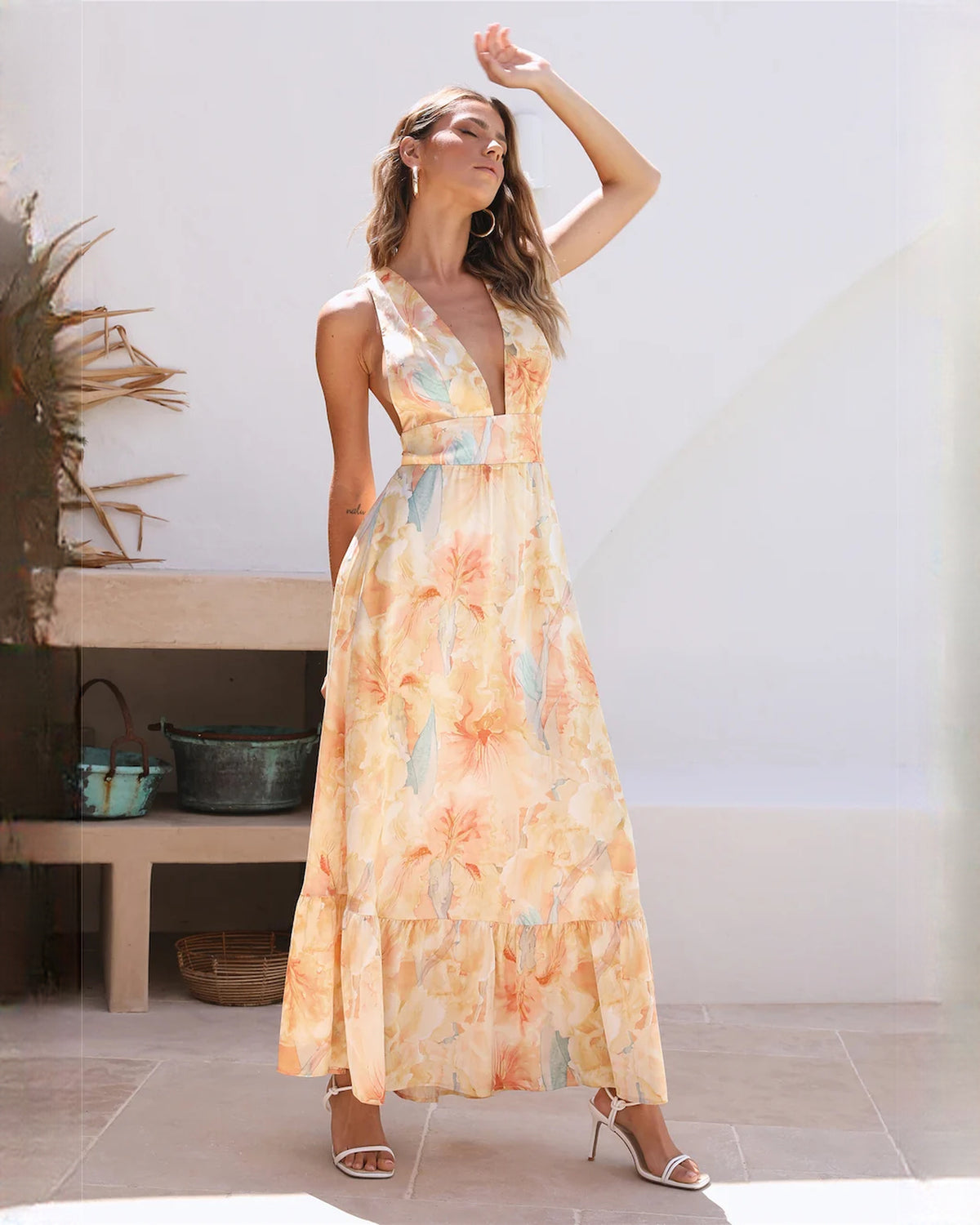 Timeless Destination Wedding Party Sleeveless Chiffon A-Line Maxi Bridesmaid Dress