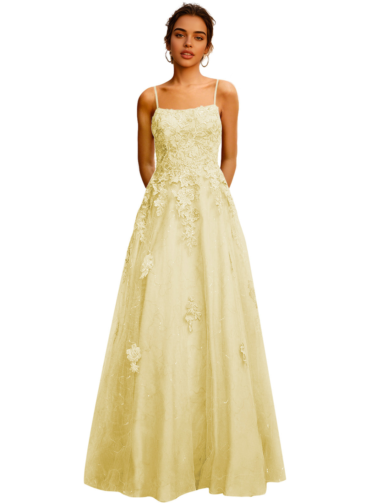 Strapless Lace Ball Gown Prom Dress with Corset Bodice and Full Dress