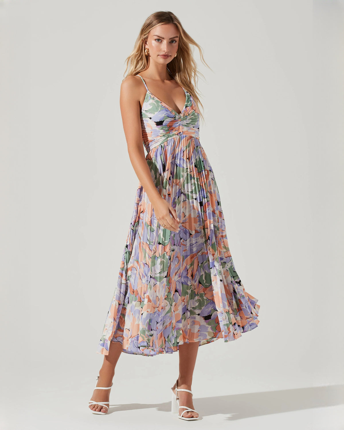 Elegant Wedding Party Sleeveless Chiffon A-Line Midi Bridesmaid Dress