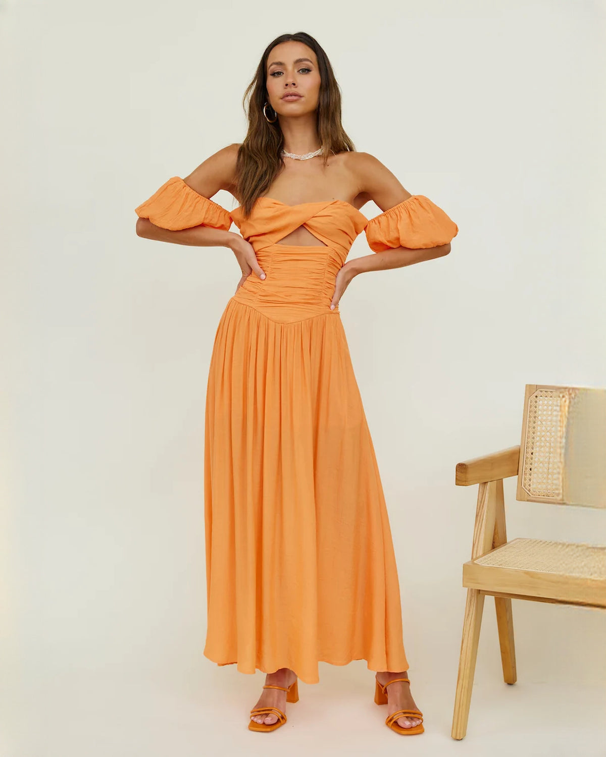 Sleeveless Chiffon A-Line Maxi Bridesmaid Dress for Engagement Party