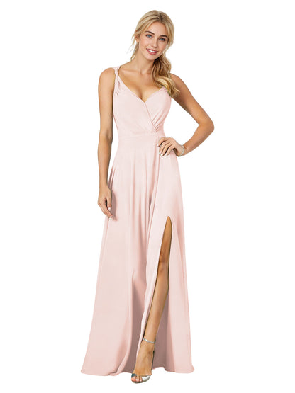 Sweetheart Chiffon Bridesmaid Dress with Spaghetti Straps and Slit