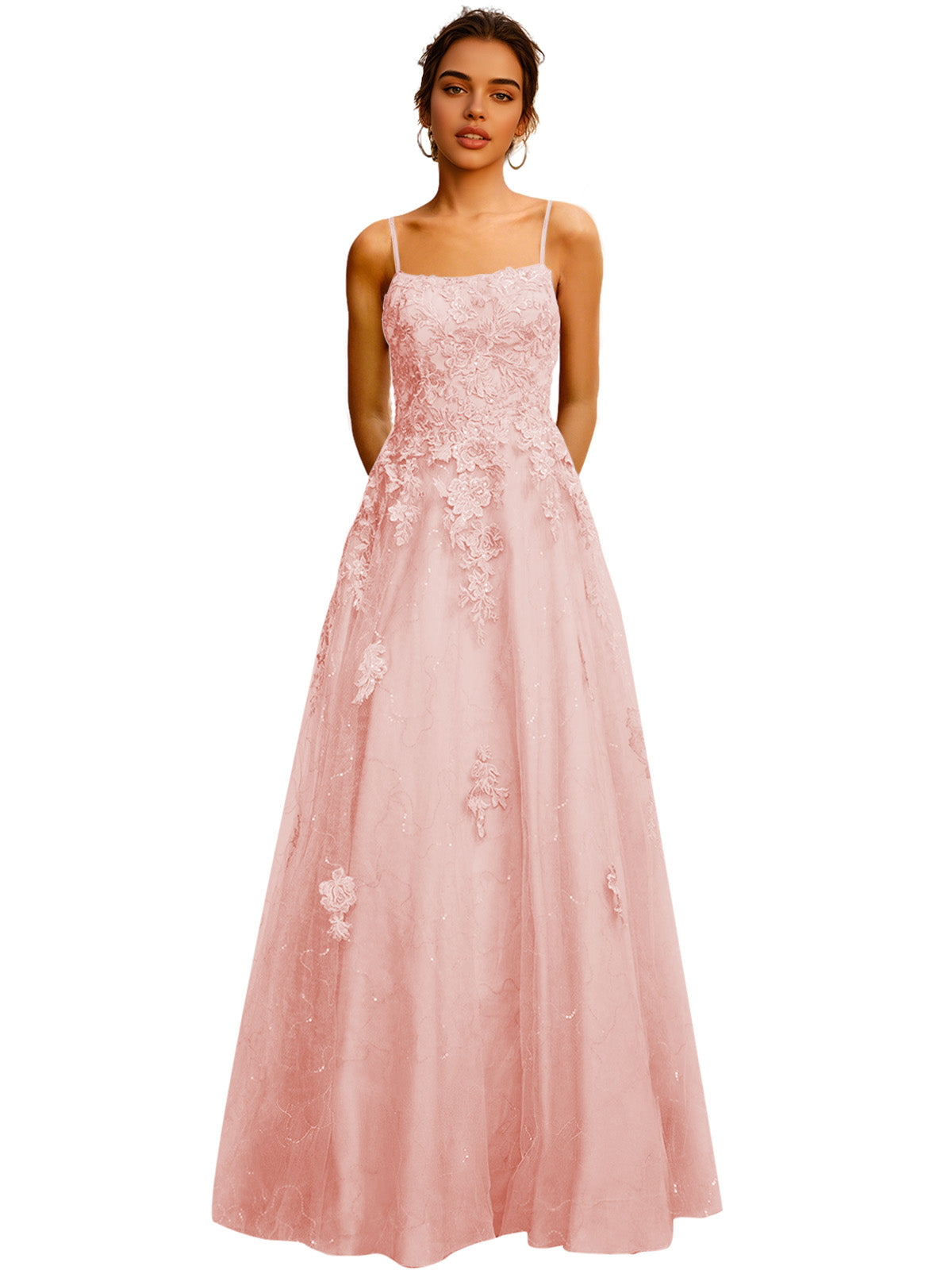 Strapless Lace Ball Gown Prom Dress with Corset Bodice and Full Dress