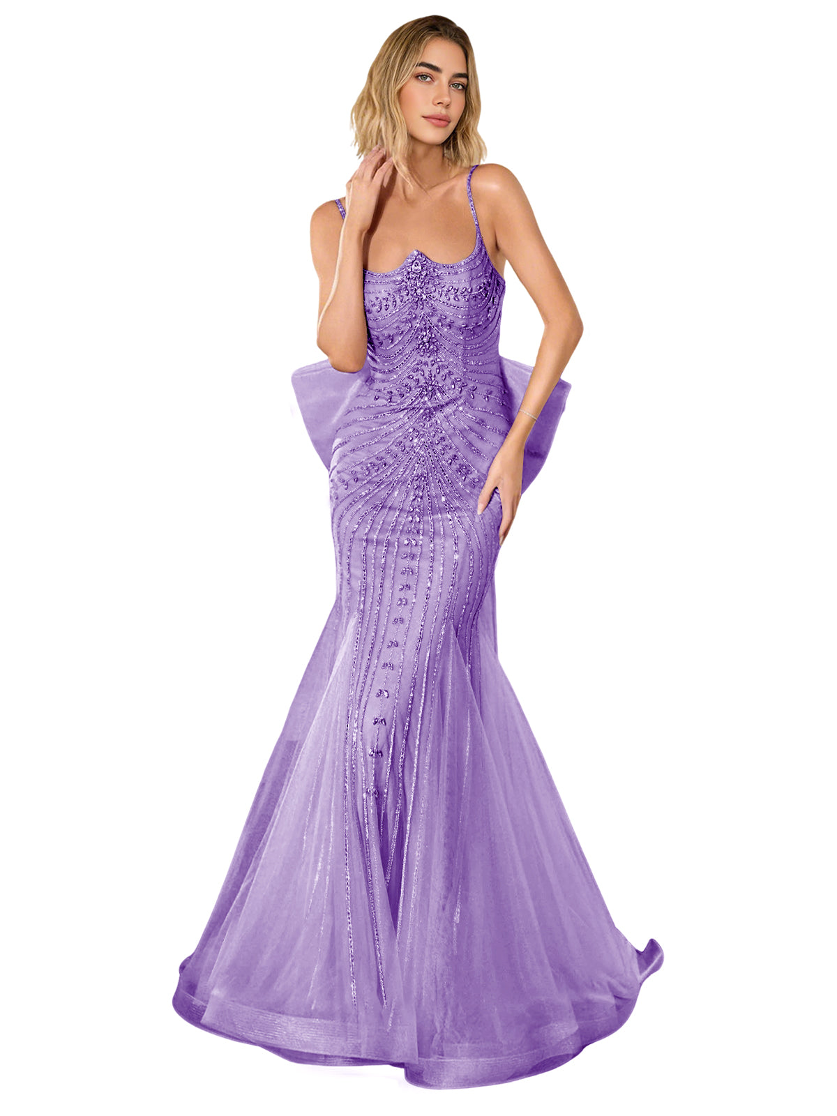 Strapless Lace Trumpet Prom Dress with Corset Back and Sweep Train