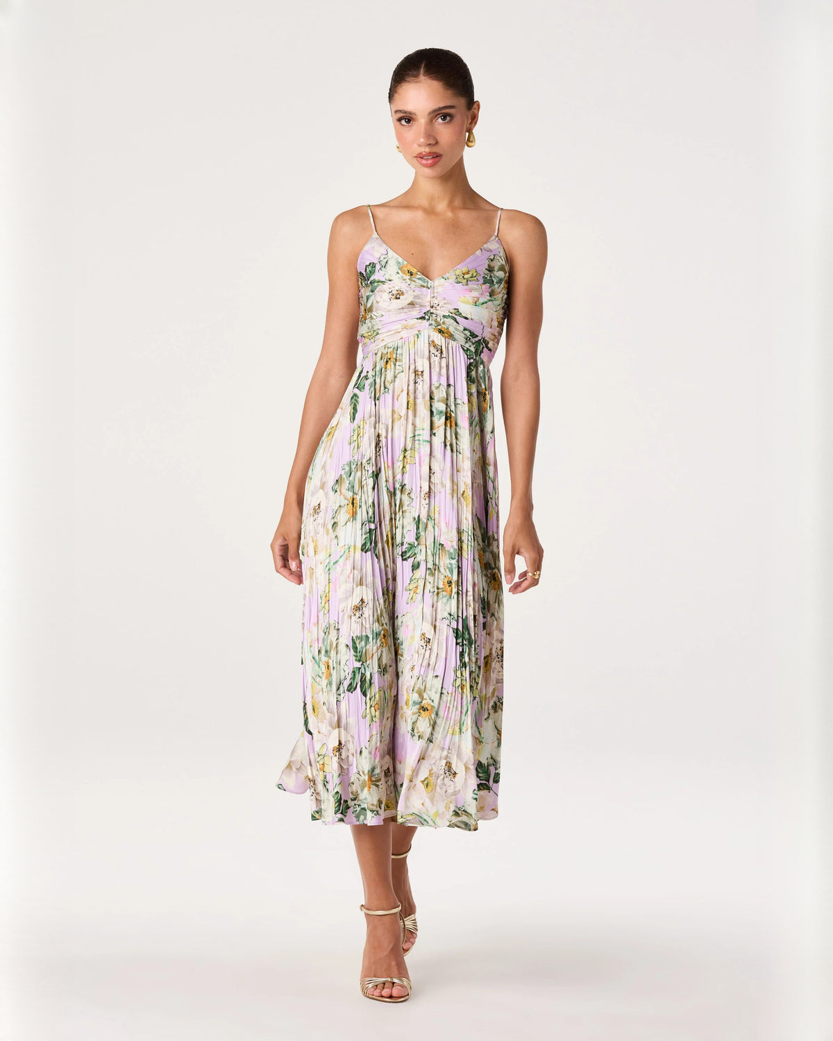 Elegant Wedding Reception Sleeveless Chiffon A-Line Midi Bridesmaid Dress