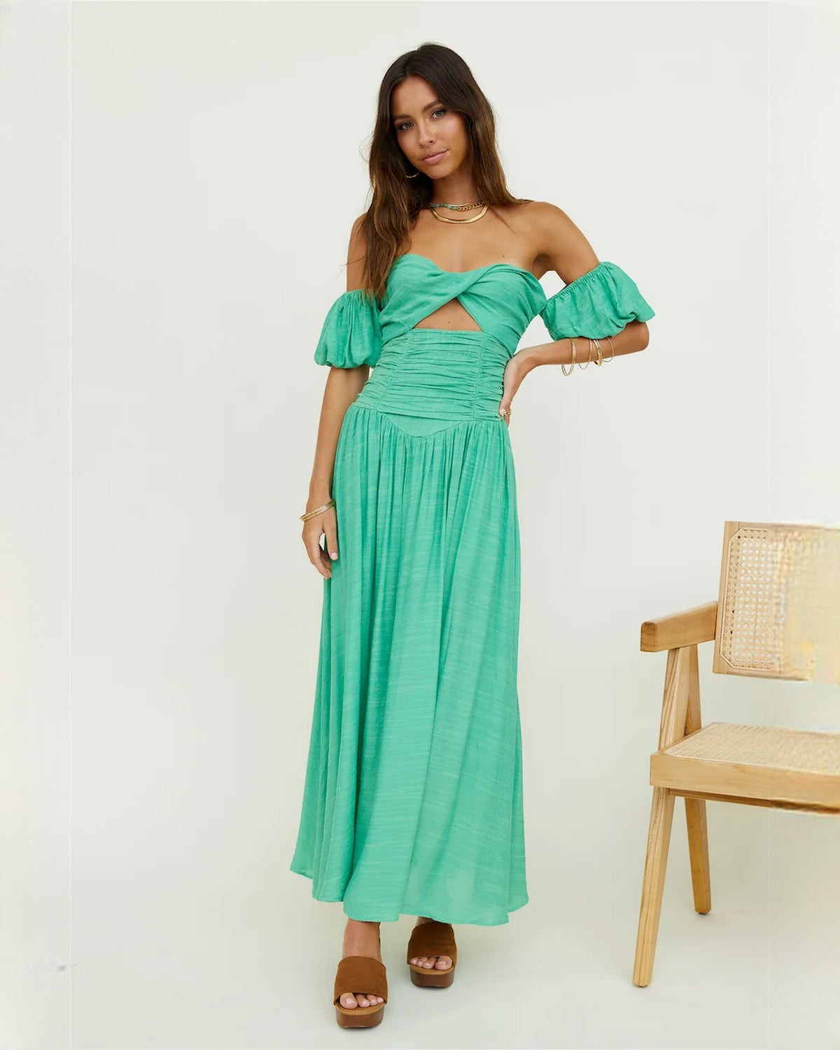 Sleeveless Chiffon A-Line Maxi Bridesmaid Dress for Engagement Party