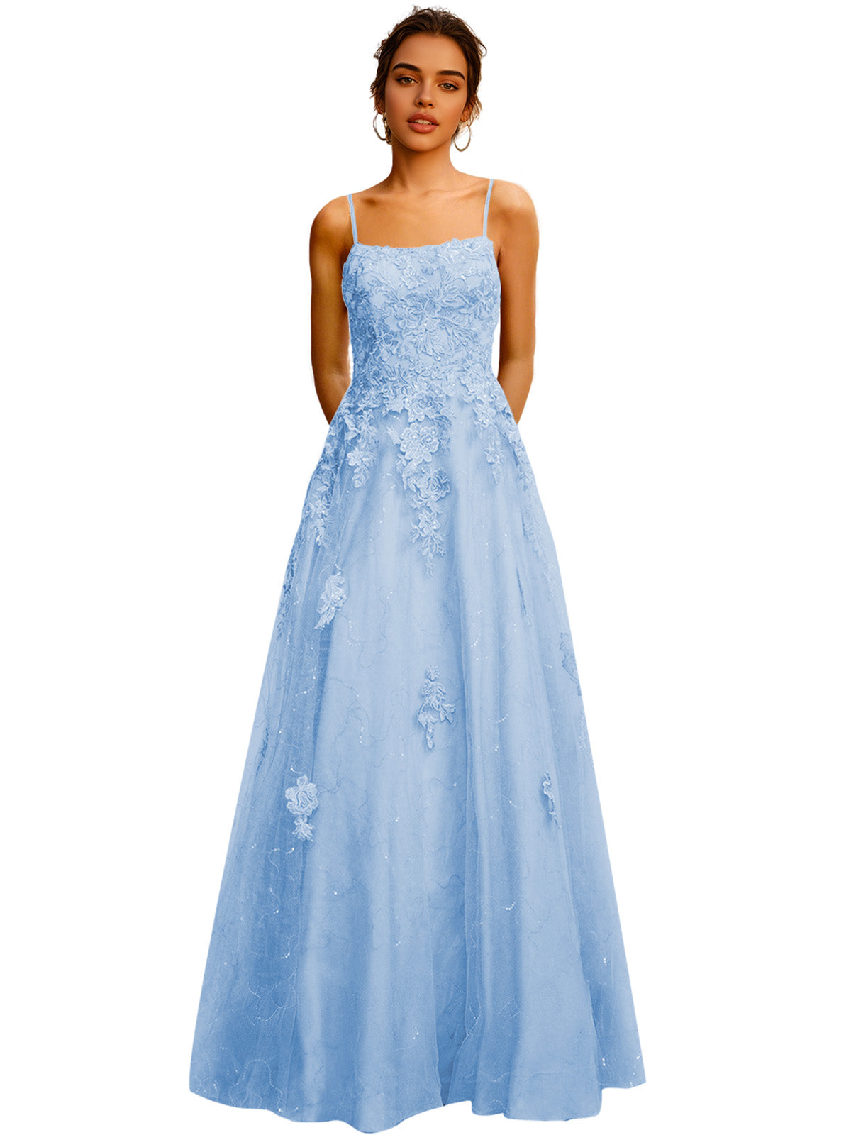 Strapless Lace Ball Gown Prom Dress with Corset Bodice and Full Dress