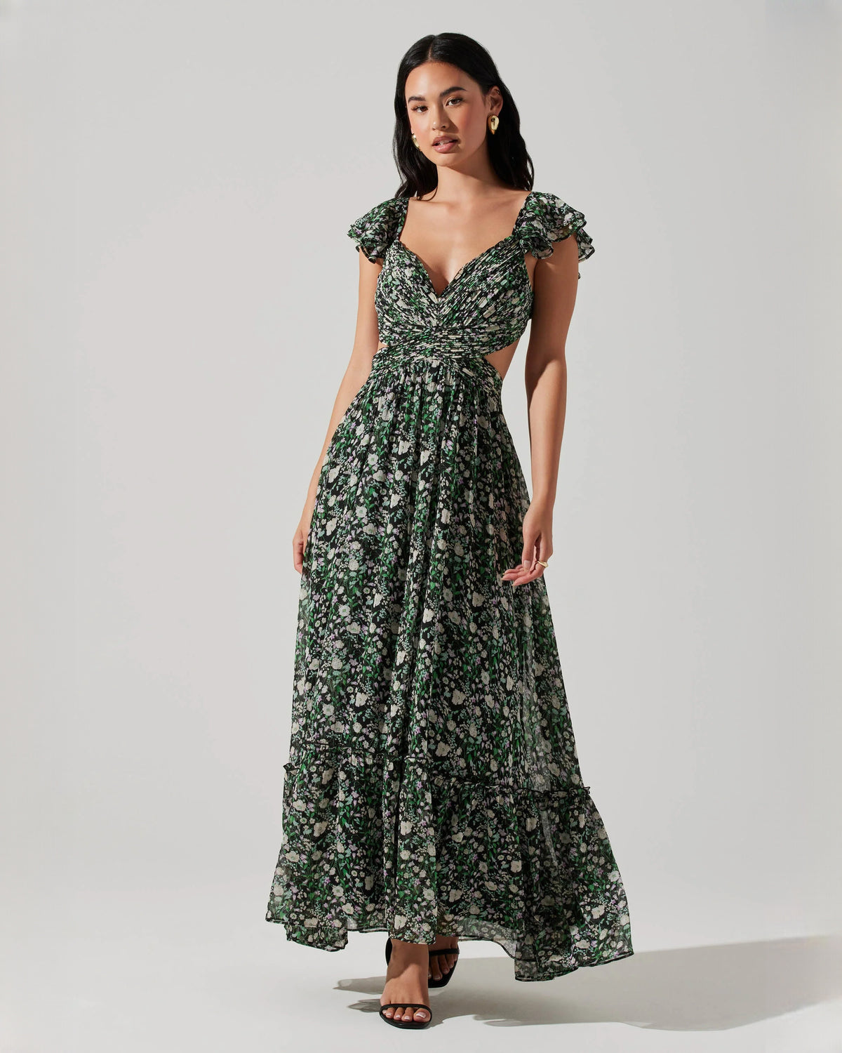Romantic Wedding Party Sleeveless Chiffon A-Line Maxi Bridesmaid Dress