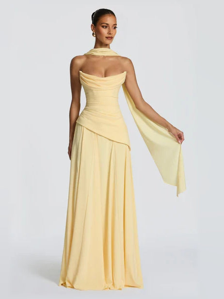 Strapless Corset A-Line Floor-Length Formal Dress