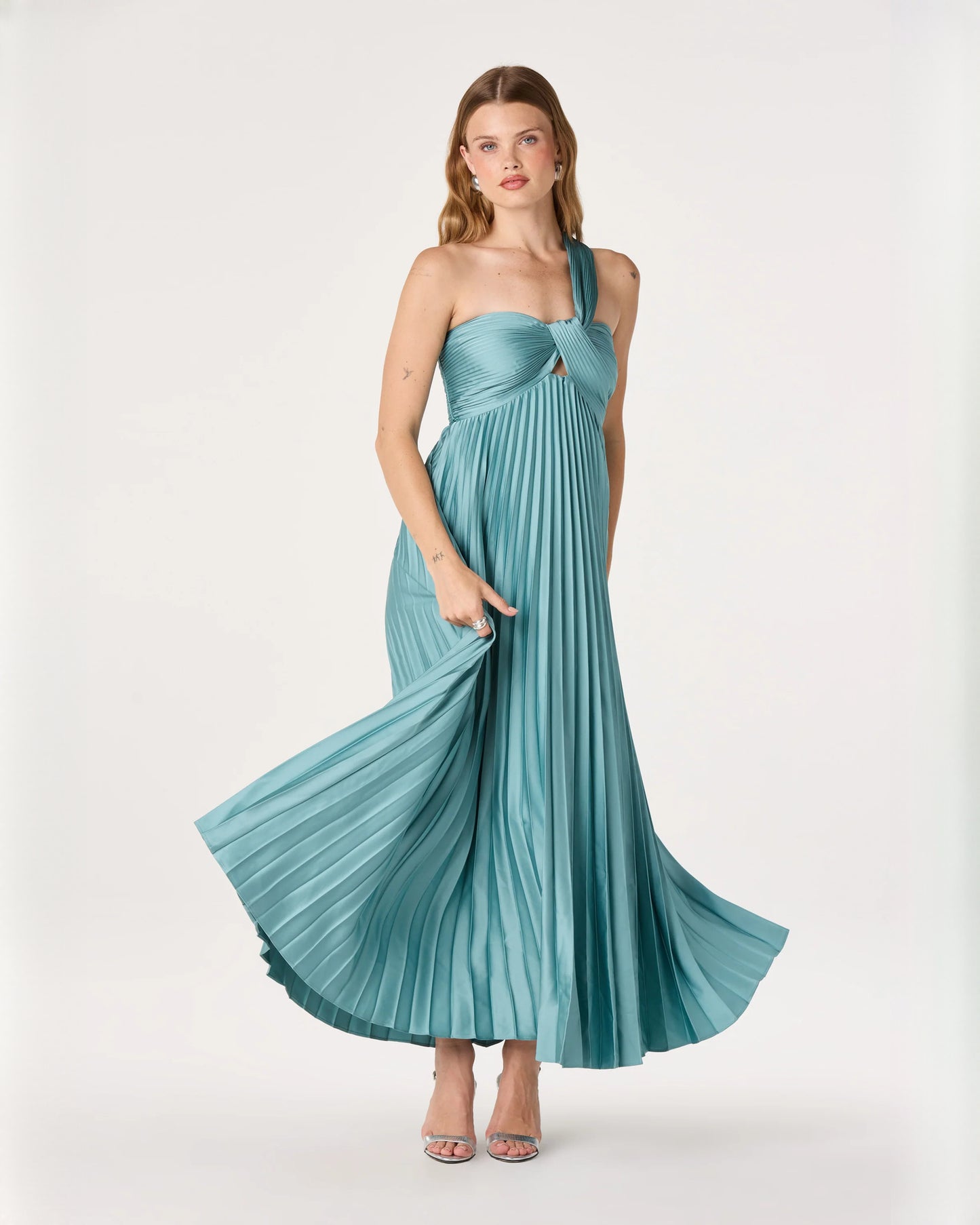 Romantic Wedding Ceremony One-Shoulder Chiffon A-Line Maxi Bridesmaid Dress