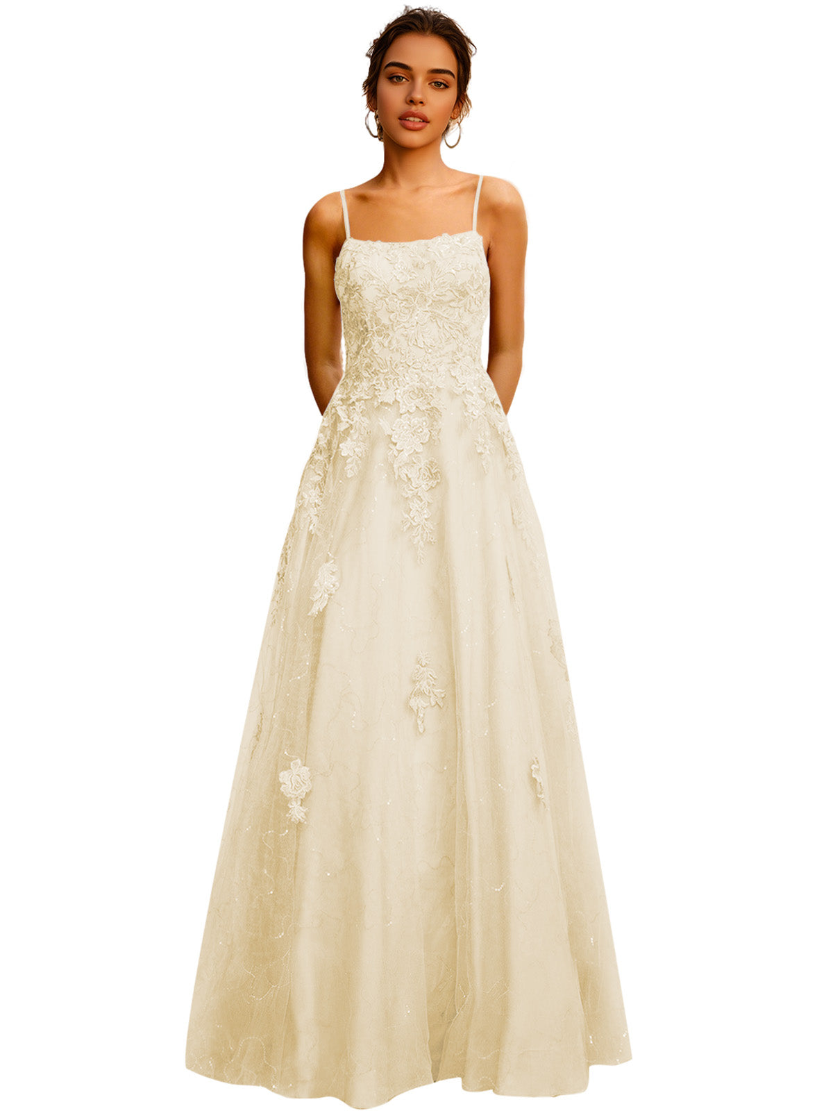 Strapless Lace Ball Gown Prom Dress with Corset Bodice and Full Dress