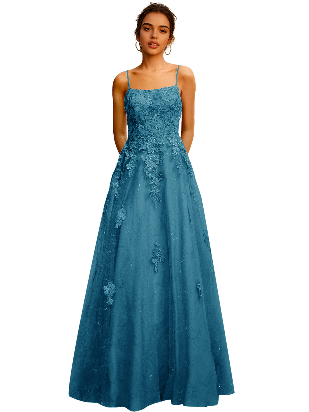 Strapless Lace Ball Gown Prom Dress with Corset Bodice and Full Dress