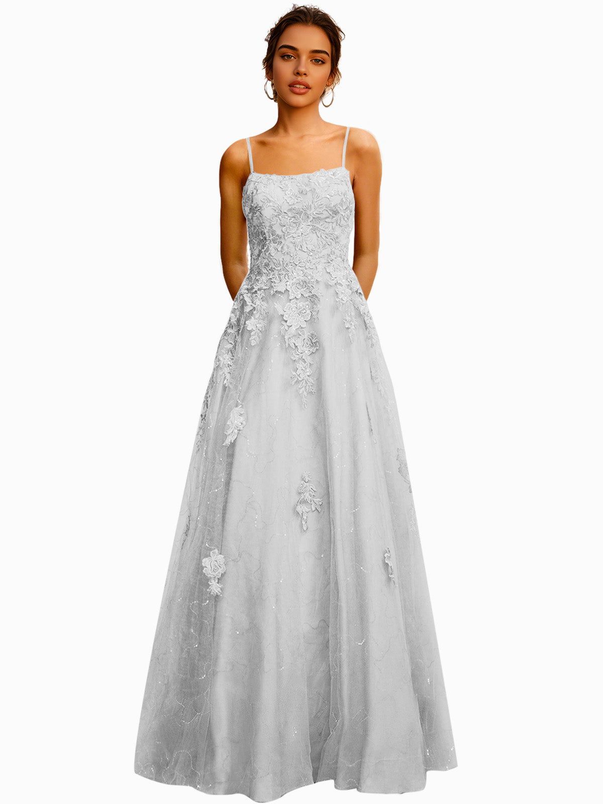 Strapless Lace Ball Gown Prom Dress with Corset Bodice and Full Dress