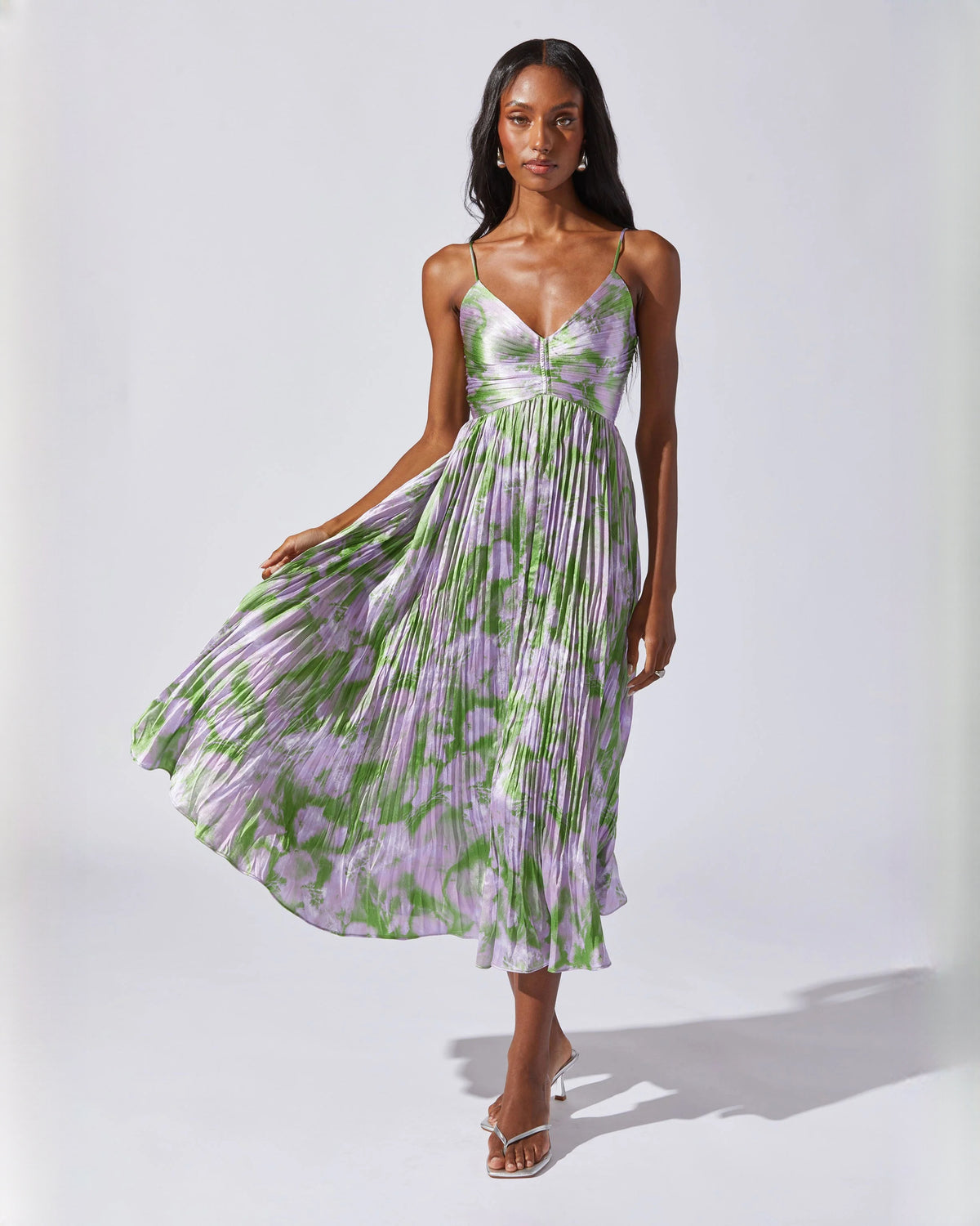 Elegant Wedding Reception Sleeveless Chiffon A-Line Midi Bridesmaid Dress