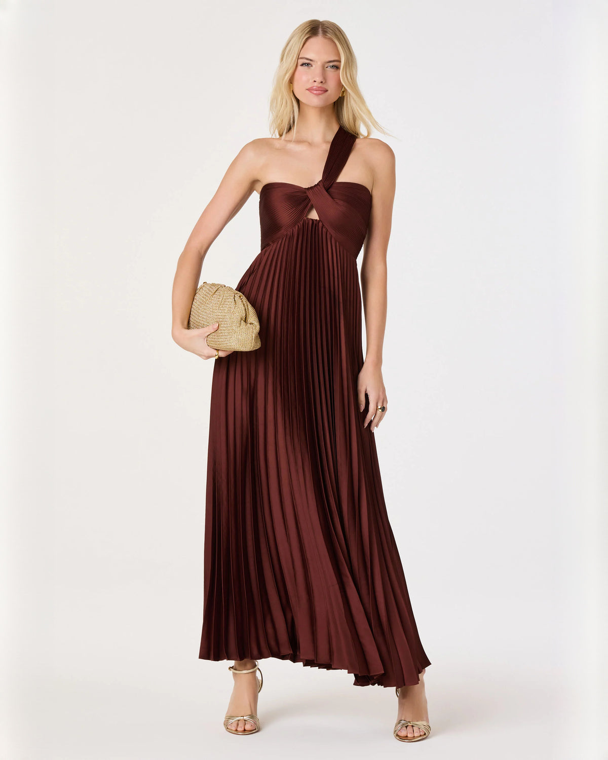Romantic Wedding Ceremony One-Shoulder Chiffon A-Line Maxi Bridesmaid Dress