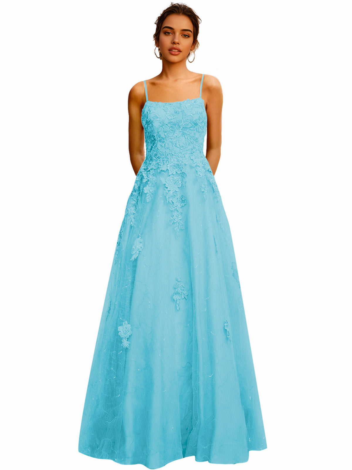 Strapless Lace Ball Gown Prom Dress with Corset Bodice and Full Dress